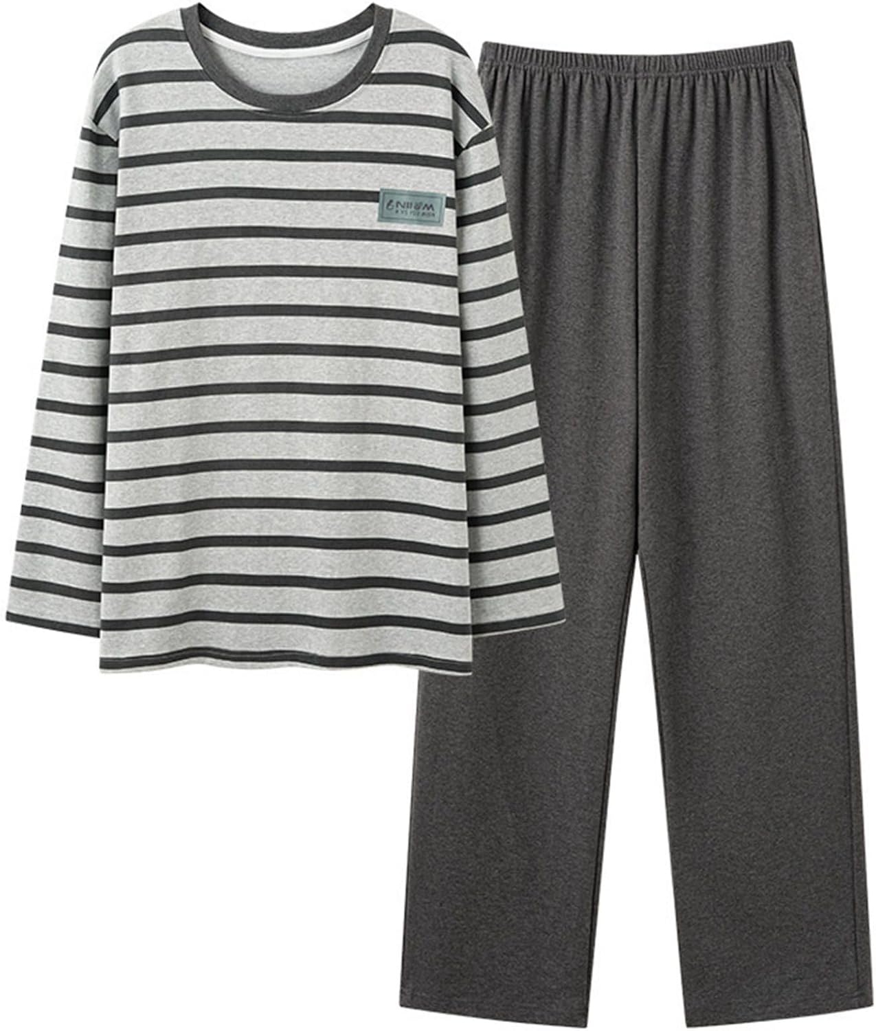 　　　 -------商品詳細------- 【コットン素材】上質な綿混素材を採用し、お肌にソフトで優れた吸湿性があります。汗をかいてもサッと吸収してくれるので蒸れにくいし、お風呂上りにも気持ちの良い素材です。 【デザイン】シンプルのラウンドネックで、脱ぎ着がしやすく締め付け感がありません。伸縮性のあるウエストゴムで、締め付けず快適な穿き心地です。パンツ両側はポケットが設計されました。小物の収納も便利です。 【吸湿性と通気性】吸湿性と通気性に優れ、汗をかいてもサラッとしていて快適。保温性も高く、寝るときの体温をしっかりと保ちます。通常よりもゆとりのあるゆったり目の設計で、屈んだ時や伸びをした時に背中やお腹が出ません。 【快適】綿で採用され、通気性が優れ、柔らかくて、ふんわりソフトな肌触りと軽い着心地と楽しめます。寝心地を考えた薄めの生地でごわごわせずにぐっすり眠れます。 【オールシーズン】ルームウェアとした肌触りのいい薄手の生地で、春秋にはとても気楽で、1日中着ていたくなる。冬にも暖房の効いた室内での部屋着やパジャマセットとしても活躍してくれます。また夏に冷房に弱い方も楽に使えるロングシーズンパジャマです。説明 ★素材：コットン95% ★サイズお奨め： L：身長162‐168cm　体重50-60kg XL：身長165‐172cm　体重60-70kg 2XL：身長170‐176cm　体重70-80kg 3XL：身長172‐180cm　体重80-90kg 商品について 機械による生産のため、生地の継ぎ目の若干のズレや多少のほつれなど、形やサイズに多少の誤差が生じる場合や他繊維が混紡している場合もございますが、品質上の問題はございませんので、予めご理解下さいますようお願い致します。 商品によって素材の性質上、製造過程において染料などの特有の匂いが多少強く感じられるものもございますが、数日のご使用や陰干しなどで、ほとんど匂いは感じられなくなりますので、ご安心ください 発送上の状態によって商品がシワになる場合がございます。予めご了承くださいませ。