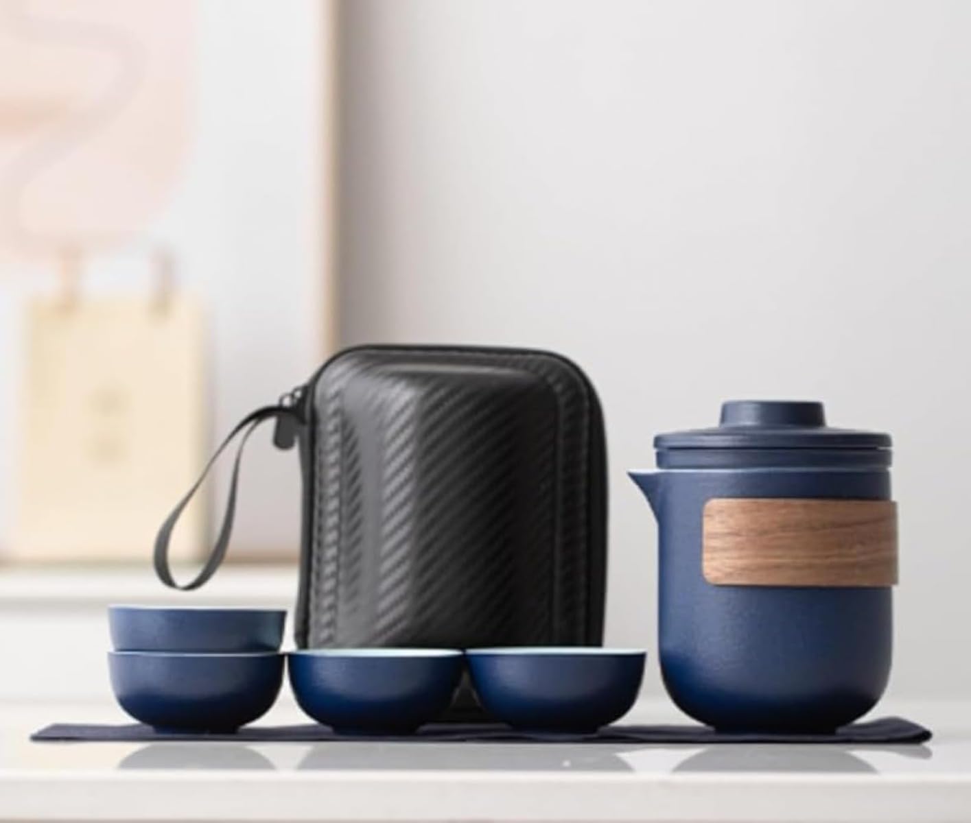 中国茶器セット 茶器セット 台湾茶器セット 旅行ティーセット 携帯用 旅行 収納バッグ付き 陶器 急須 ..