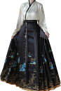 スカートスーツ 中華風 民族風 春夏秋冬 S~XL 上下 2点セット 漢服 唐装 セットアップ おしゃれ きれいめ 長袖 ロング丈 チャイナ服 ?面スカート cosplay 女性 シャツ&ラップスカー