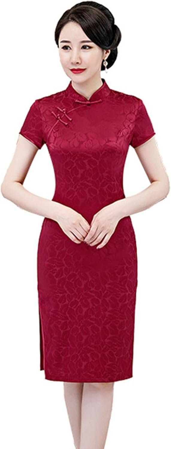 イブニングドレス フォーマルワンピース レディース 半袖 大きいサイズ チャイナ風 民族衣装 民族風 優雅 ファッション ドレス スリット チーパオ 春夏 デイリー お呼ばれ 演奏会