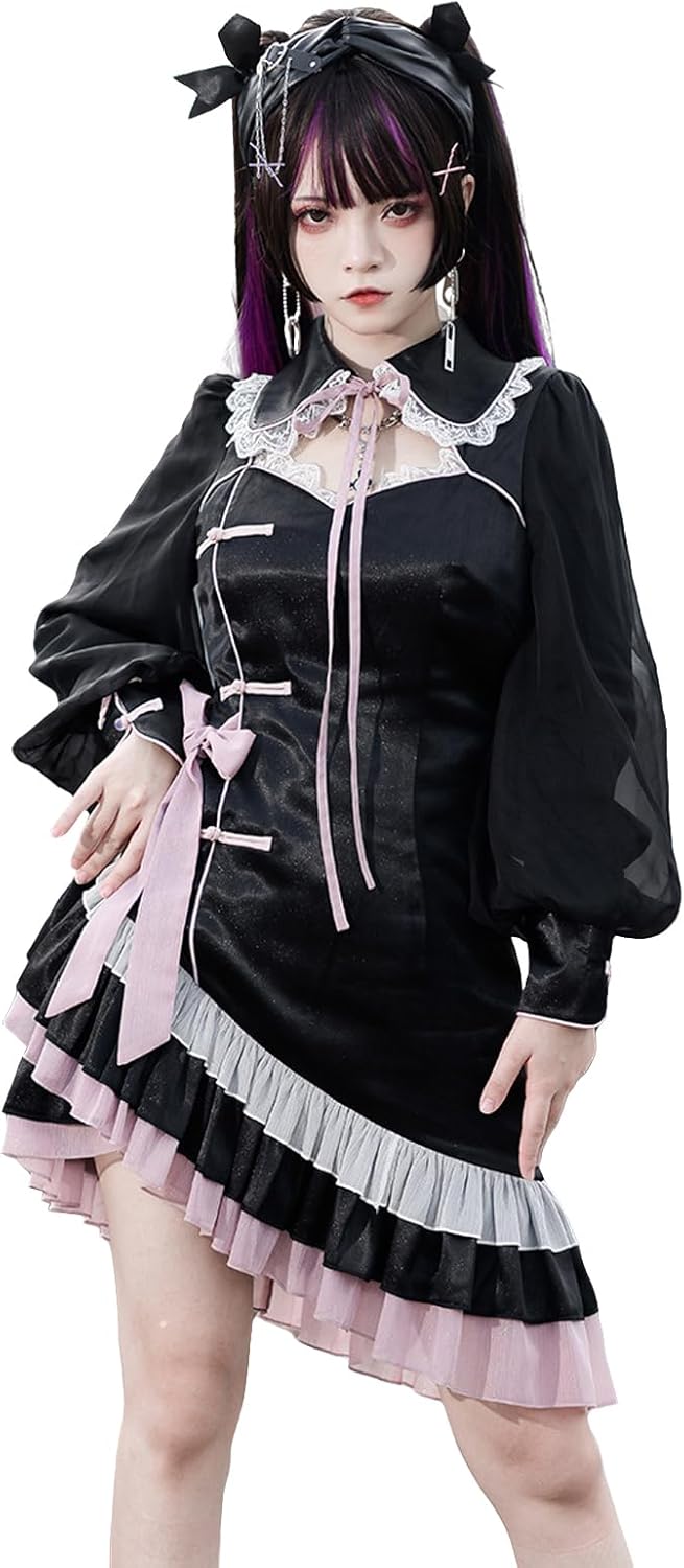 中華風 改良チャイナドレス メイド服 服 ワンピース コスプレ衣装 民族風 漢服 森ガール コスチュームレディース ゆめかわいい 萌え 撮影 喫茶店 イベント ...