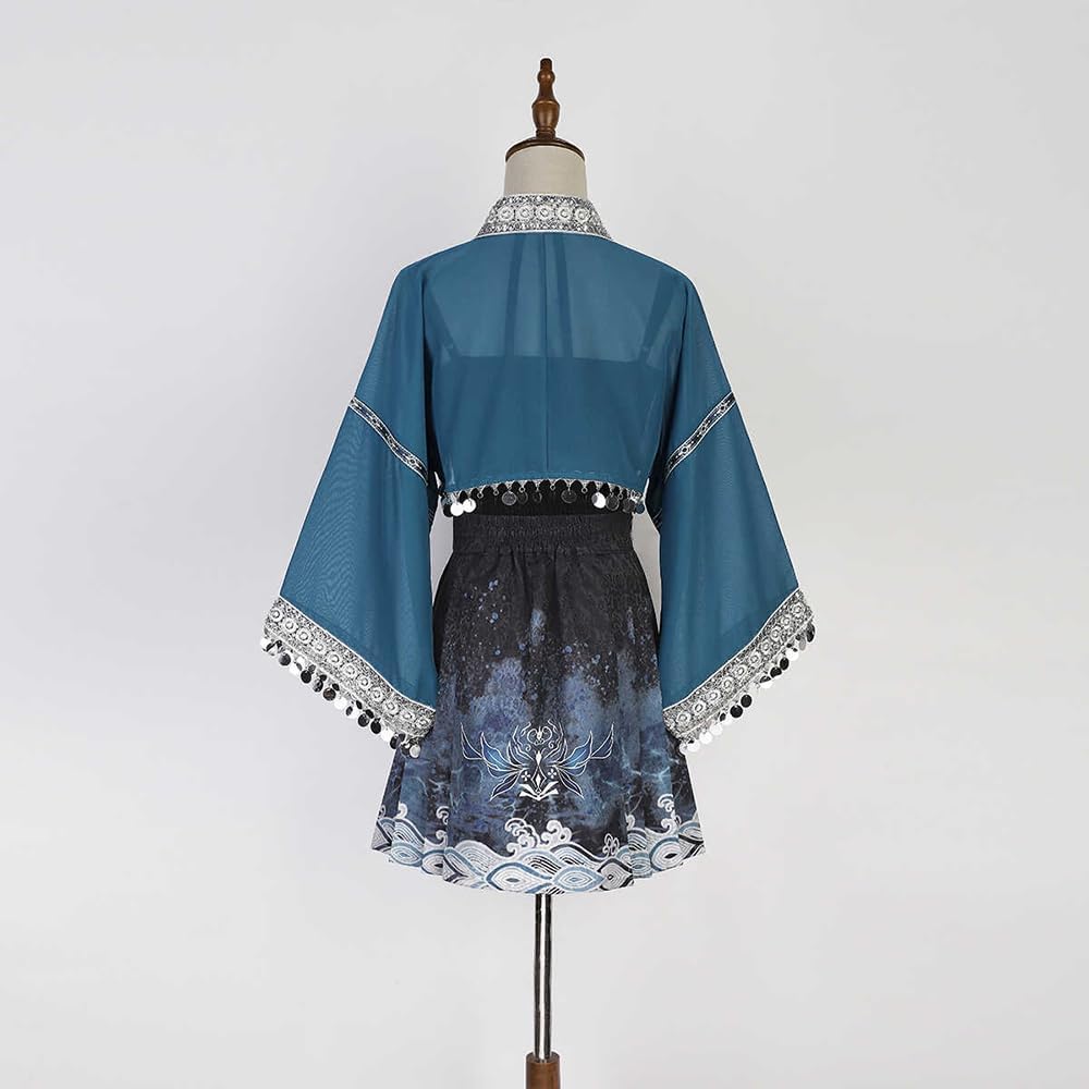 少女 スカートセット 民族風 チャイナ風 女性 女装 ショートスカート レトロ パーティー 祭り イベント ハロウィーン 文化祭 仮装大会