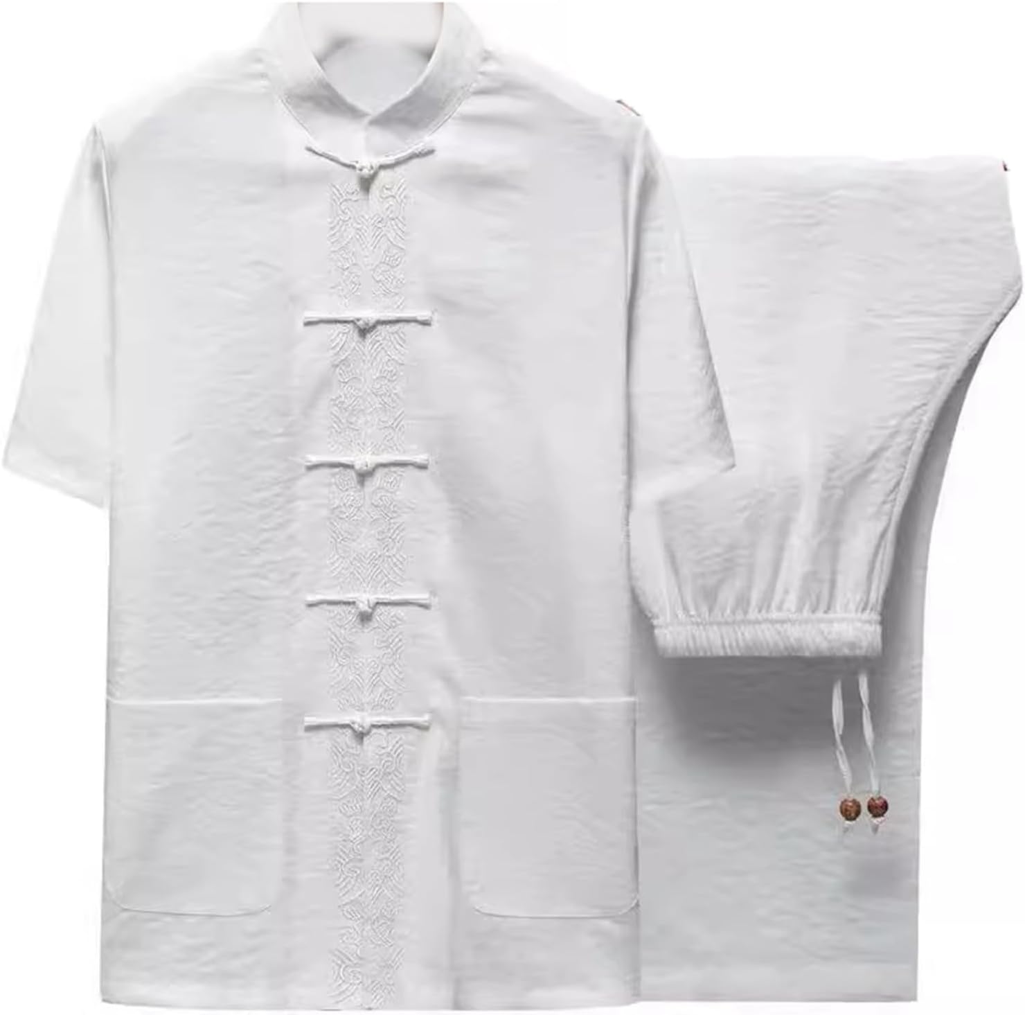 上下セット 唐装 漢服 メンズ チャイナ服 チャイナ風 通気性 薄手 吸汗速乾 大きいサイズ カジュアル ゆったり おしゃれ ファッション 夏服 デイリー 寿披...