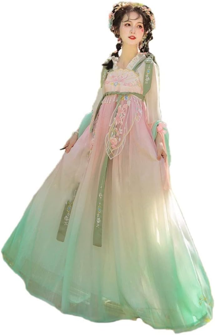 漢服 チャイナ風 セットアップ イベント 浴衣 中国古風コート 女の子 春夏 花柄 着物 レディース 刺繍 インナー 写真撮影 仙女 可愛い