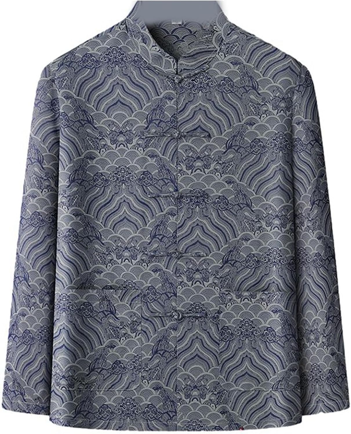 春秋 服 唐装 漢服 ビジネスシャツ 紳士服 長袖 福柄 チャイナボタン ポケット付き カジュアル 大きいサイズ 薄手 通気性 吸汗速乾 汗染み防止 中華風 上...