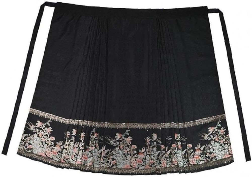 馬面スカート マミアンスカート ?机袖 上着 上下セット ツバメ 漢服 中国風 ロングスカート 刺繍スカート 伝統衣装 普段着 写真撮影 入学式 卒業式 女性 レディース （黒、mサイズ）