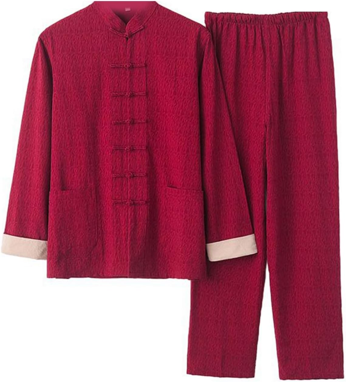 上下セット 漢服 チャイナシャツ 中華服 伝統服 唐装 長袖 チャイナ風 チャイナボタン スポーツ ファッション 大きいサイズ カジュアル 太極拳服 春秋 アウ...