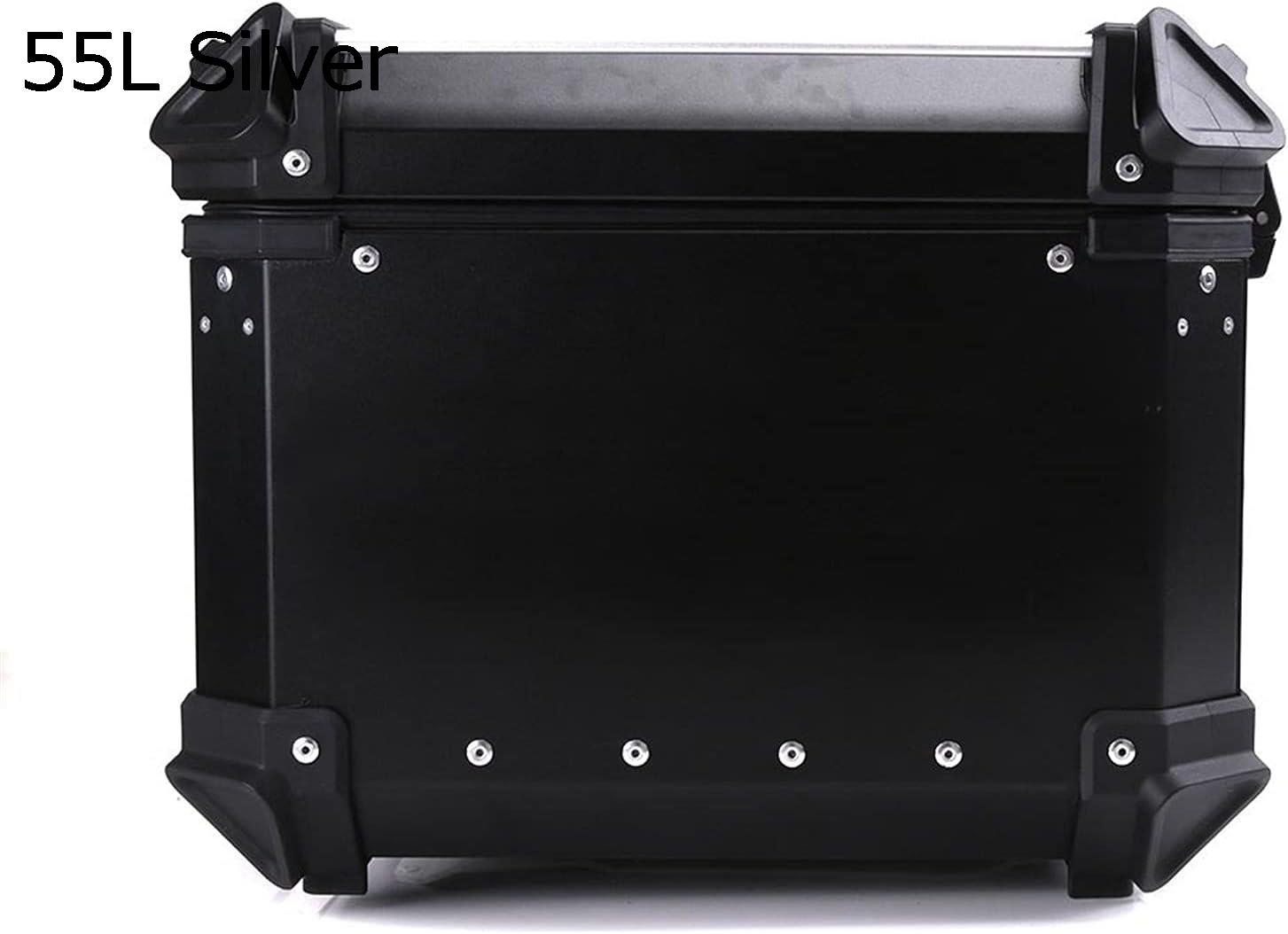 リアボックス 65L 55L 45Lオートバイ保管幹テールトップツールボックスリアラゲッジヘルメットロックケース防水アルミニウムユニバーサルアクセサリー