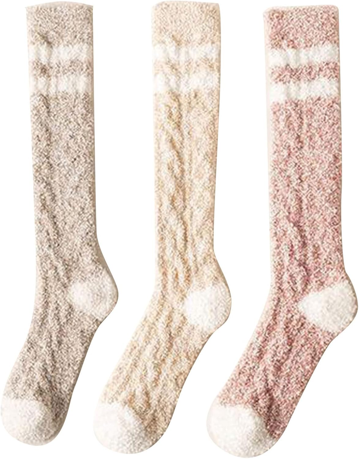 靴下 レディース ハイソックス 3足セット 厚手 ルームソックス 保温 防寒 ソックス 綿の厚いモデル