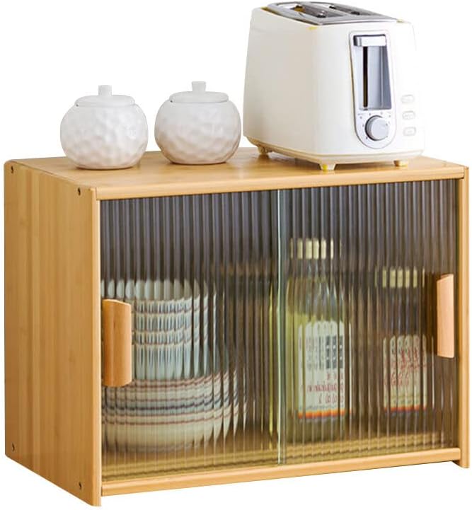 　　　 -------商品詳細------- 「天然竹素材」天然竹素材で、よくできていて、バリがなく、お手入れも簡単です。高齢者と子供たちは安心してそれを使うことができます。 「引き戸デザイン」食器をほこり、虫から守ります。エンボス加工のガラスで、使用時の安心感を向上します。半分隠れている 半分隠れている ぼんやりとした 神秘的なフィルター付きです。空間の雰囲気をプラスして、手に入れる価値のあるファッションアイテムです！ 「内部高さは調整可能」0?7cmの範囲で上下に調整可能、収納物の高さに合わせてご利用ください。 「場所を取らない」コンパクトだから、どこにでも置きやすいです。ちょっとしたスペースに気軽に置け、卓上タイブの食器棚。使い勝手の良いミニサイズで、様々な場合で活躍します。 「弊社の方針」お客様に最高の商品とサービスを提供し、弊社の商品とサービスをご利用している方々に責任を負うという方針に沿って、お客様のニーズを応じて、引き続き開発し、進化しております。説明 -