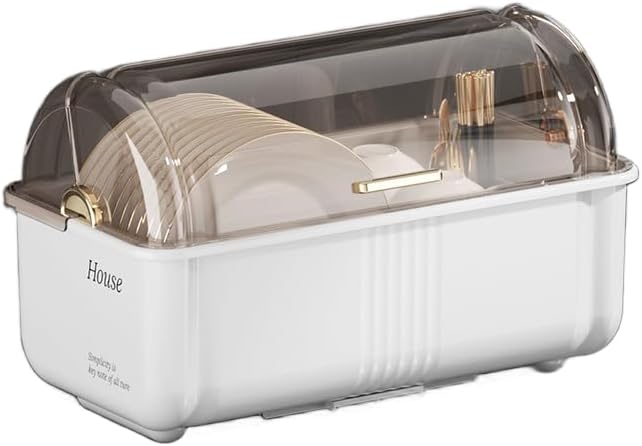 キッチン食器棚 水切りラック 食器ボックス 食器乾燥ラック 食器収納 食器乾燥ラック 多機能 透明蓋付..