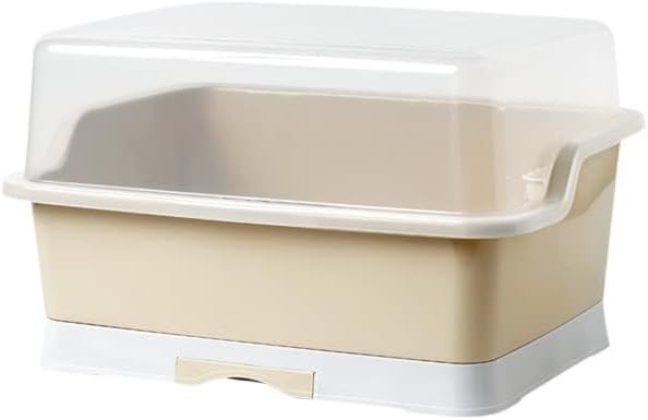 水切りラック食器収納 食器棚 大容量 防塵 防汚 防虫 抗菌 食器用水切りカゴ ふた付き 多機能食器乾燥..