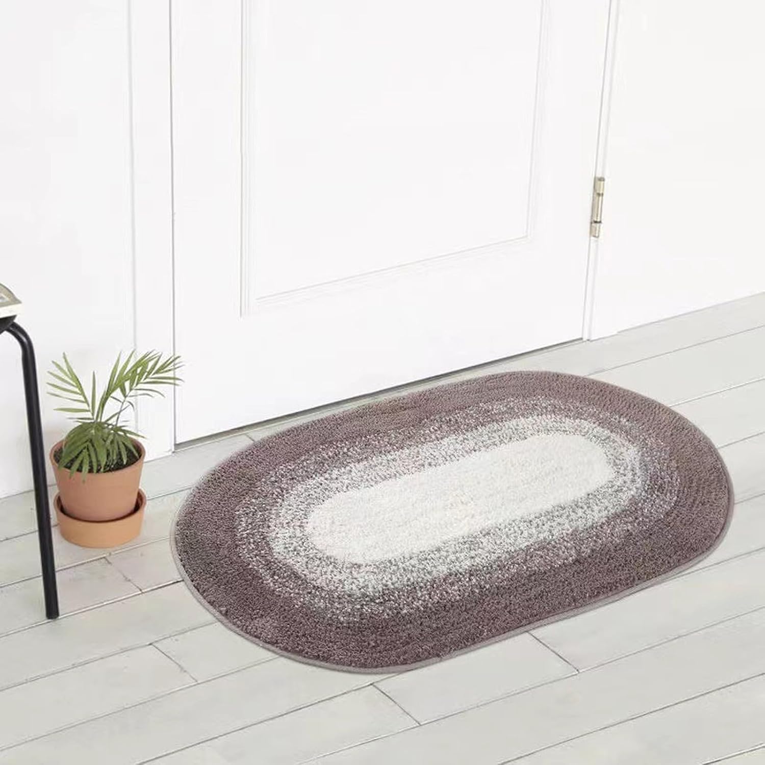 半円形 バスマット 足ふきマット お風呂マット 吸水 速乾 40*60cm 玄関マット 滑り止め ふわふわ マイ..