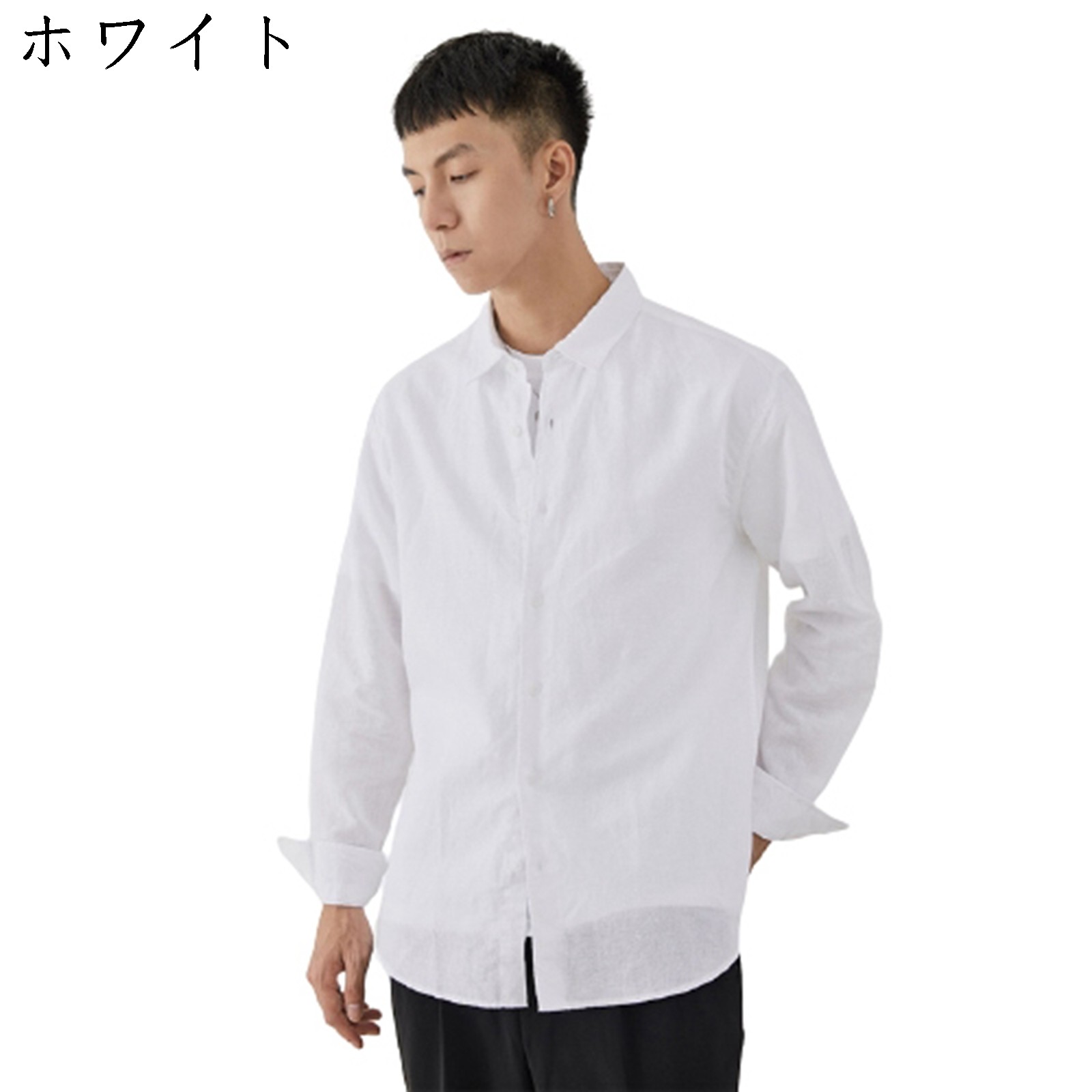 Other - 長袖 メンズ カジュアル ビジネス シャツ 春 秋服 夏用 冬用 おしゃれ 無地 麻 柔らかい 釣り プレゼント 男性 アウトドア