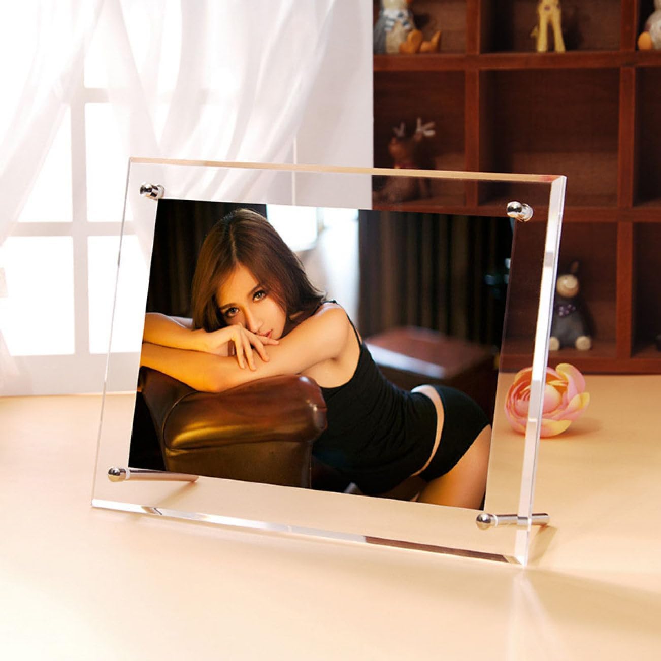 かわいい動物のフォトフレーム フォト 1デザイン 写真 フレーム 額 写真たて 動物 こども 2Lサイズ 大..