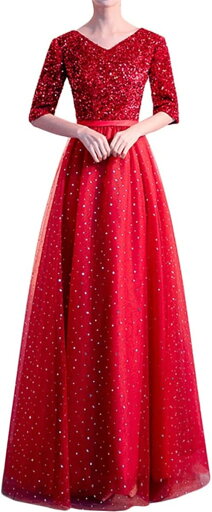 レディース ロングドレス ドレス ワンピース パーティードレス イブニングドレス スパンコールドレス Vネックドレス フォーマル 半袖 ファッション エレガント スパンコール 宴会 卒業式 演奏会 パ レディース ロングドレス ドレス ワンピース パーティードレス イブニングドレス スパンコールドレス Vネックドレス フォーマル 半袖 ファッション エレガント スパンコール 宴会 卒業式 演奏会 パ