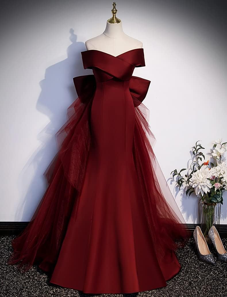 レディース マーメイドドレス ウェディングドレス ドレス ワンピース ロングドレス 結婚式ドレス 花嫁ワンピース イブニングドレス フォーマル エレガント スリム 着痩せ ボートネック 肩出し 結婚式