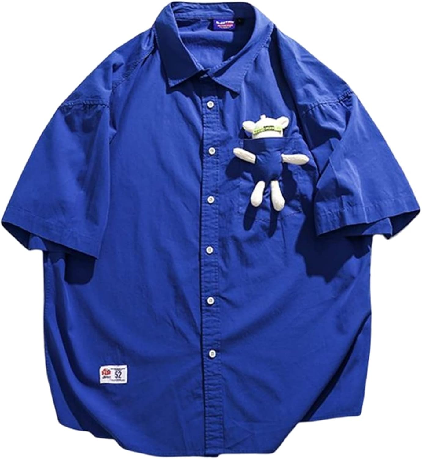 半袖 ワークシャツ メンズ ジャケット ワイド 5分丈袖シャツ 夏服 ストリート 快適 柔らかい 折り襟 カジュアルシャツ 開襟シャツ ファッション 日焼け防止 通勤通学 普段着 冷房服 リゾート M