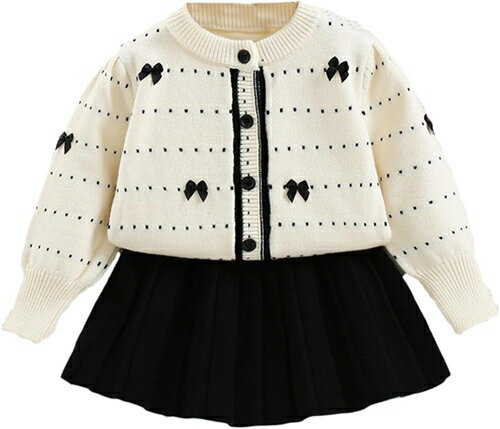 子供服 2点セット ベビー服 スカート セットアップ 上下セット キッズ セーター 女の子 プルオーバー ..
