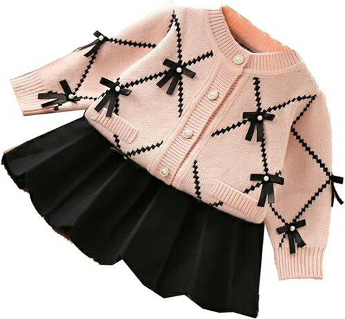 子供スーツ 女の子 2点セット セットアップ キッズ フォーマル ガールズ 子供服 上下セット セーター スカート 春 秋 柔らかい おしゃ..