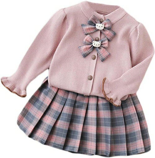 セットアップ キッズ 長袖 子供服 女の子 カーディガン スカート おしゃれ 可愛い ベビー服 春 秋 ジュニア ニット セーター トップス ボトムス JK制服 通学 通園 フォーマル 入学 入園 誕