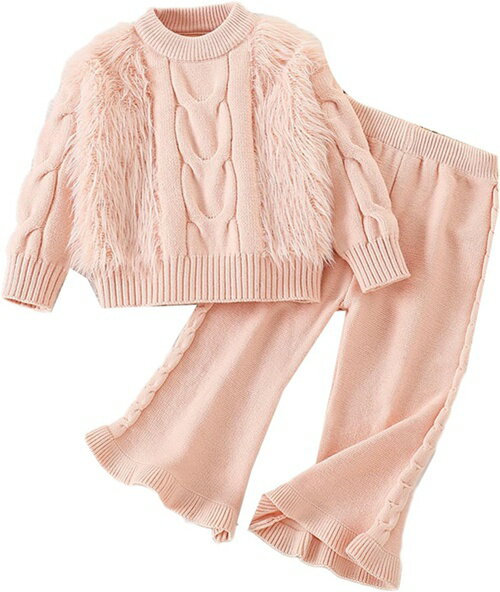 セットアップ 2点セット ニット ズボン キッズ 子供服 ベビー 女の子 トップス ボトムス 長袖 セーター ロング丈 ミディアム丈 ロングパンツ リブ 無地 ...