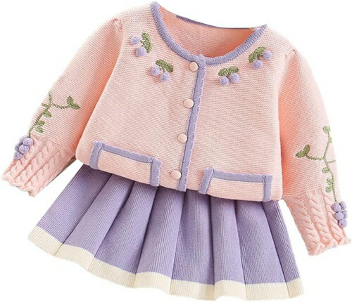 セットアップ キッズ 長袖 子供服 女の子 カーディガン スカート おしゃれ花柄 可愛い ベビー服 春 秋 ..