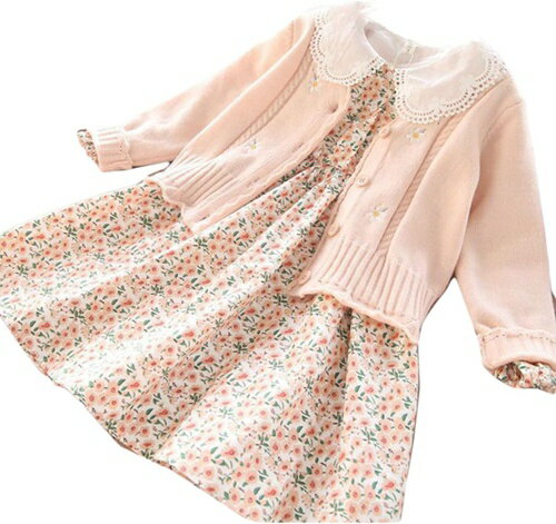 キッズ セットアップ 女の子 ワンピ カーデガン ワンピース カーディガン セット 長袖 フォーマル 七五..