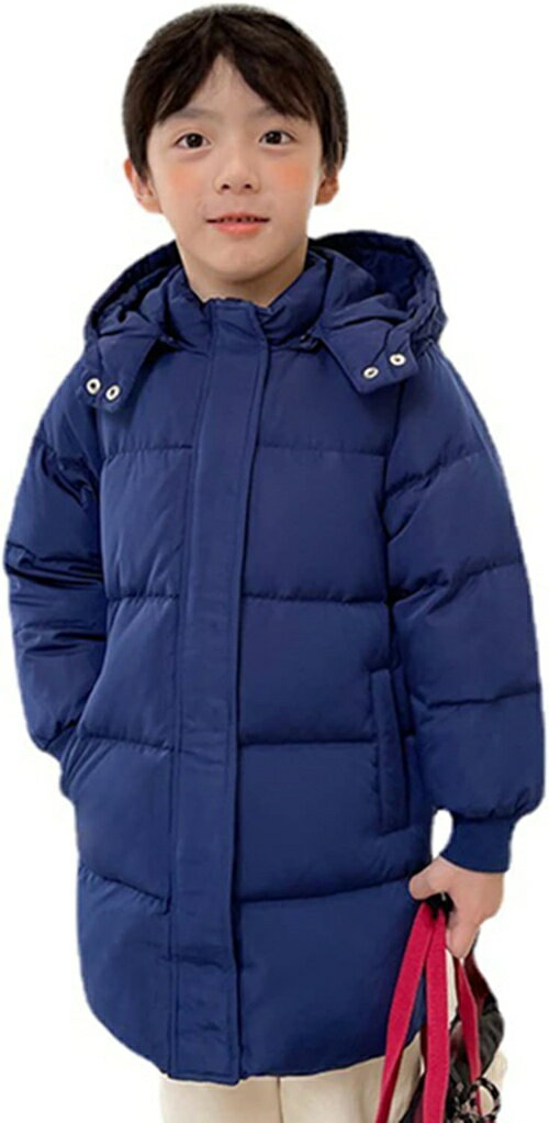 子供ダウンジャケット キッズ 秋冬 軽量 防水 ブルー 防寒 防風 フード付き ダウンコート あったか 男女兼用 女の子 120 男の子 子供服ジャケット 冬アウター ユニセックス 暖かい 無地 可愛