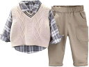 3点セット セットアップ ニットベスト 長袖Tシャツ 上下セット 長袖シャツ 長ズボン セーターベスト 3点セット 子供服 男の子 ボーイズ キッズ服 ベビー服 柔らかい フォーマル 赤ちゃん 幼児服