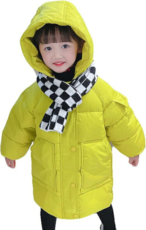 子供服 ダウンコート 女の子 男の子 男女兼用 ダウンジャケット 中綿コート キッズ 140 子供 無地 ロングダウンジャケット 軽量 秋 冬 女の子 イエロー 男の子 暖かい ライトダウン フード付