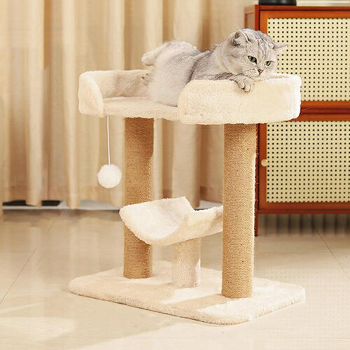 かわいい キャットタワー 47*32*50 低い スリム ミニ 子猫やシニア猫 省スペース 爪とぎ 猫用品 キャッ..