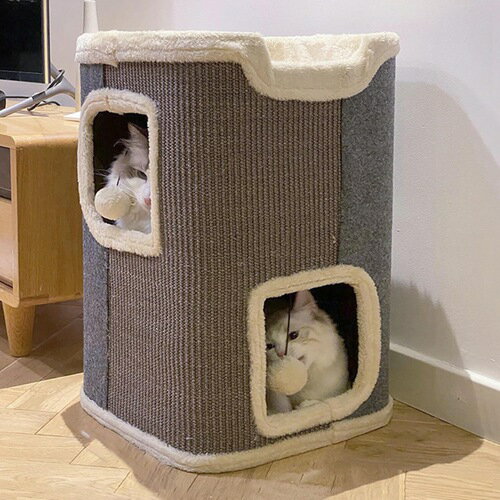 スリム 猫ハウス 猫タワー 60cm キャットハウス キャットタワー 据え置き カラー1 猫ベッド ストレス解..