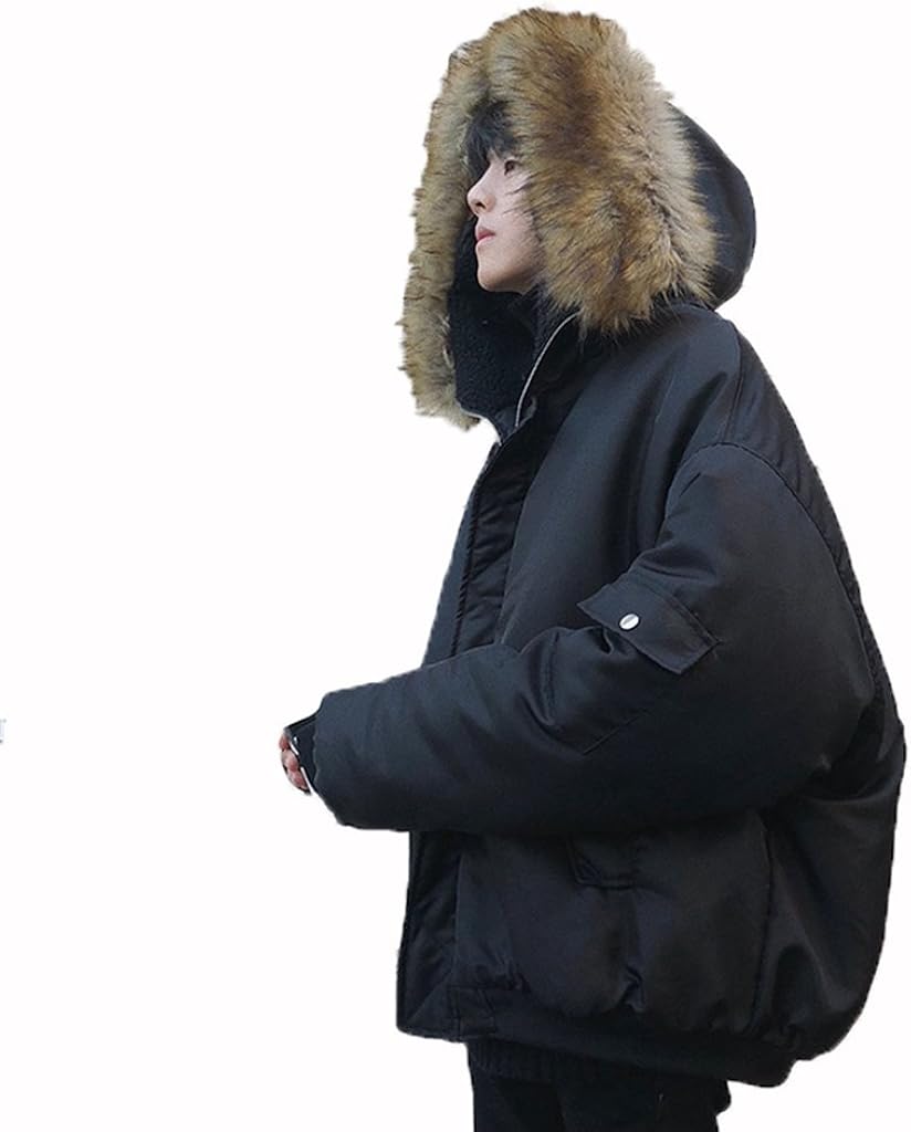 中綿コート メンズ ダウンジャケット 冬 ショート丈 防寒 厚手 かっこいい シンプル 軽量 暖かい アウトドア カジュアル 無地 フード ファー付き ブラック ベージュ グリーン M L XL