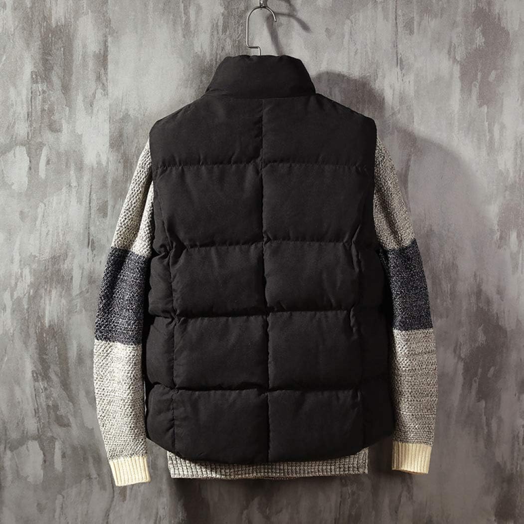 メンズベスト ダウンベスト 秋冬 大きいサイズ M-5XL 中綿ベスト 厚手 防寒 防風 暖かい 立ち襟 袖なし ゆったり ファッション かっこいい 通勤 通学 お出かけ アウトドア 無地 ブラック