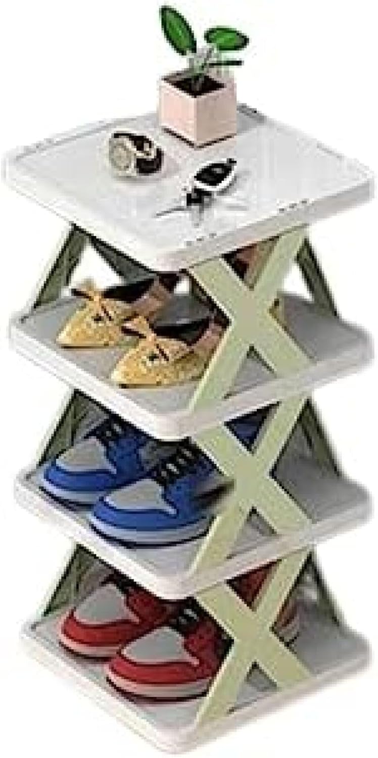 シューズラック 下駄箱 靴棚 スリム 大容量 軽量 省スペース 丈夫 組み立て式 収納棚 玄関 廊下 クローゼット 隙間収納 クス 組み立て..