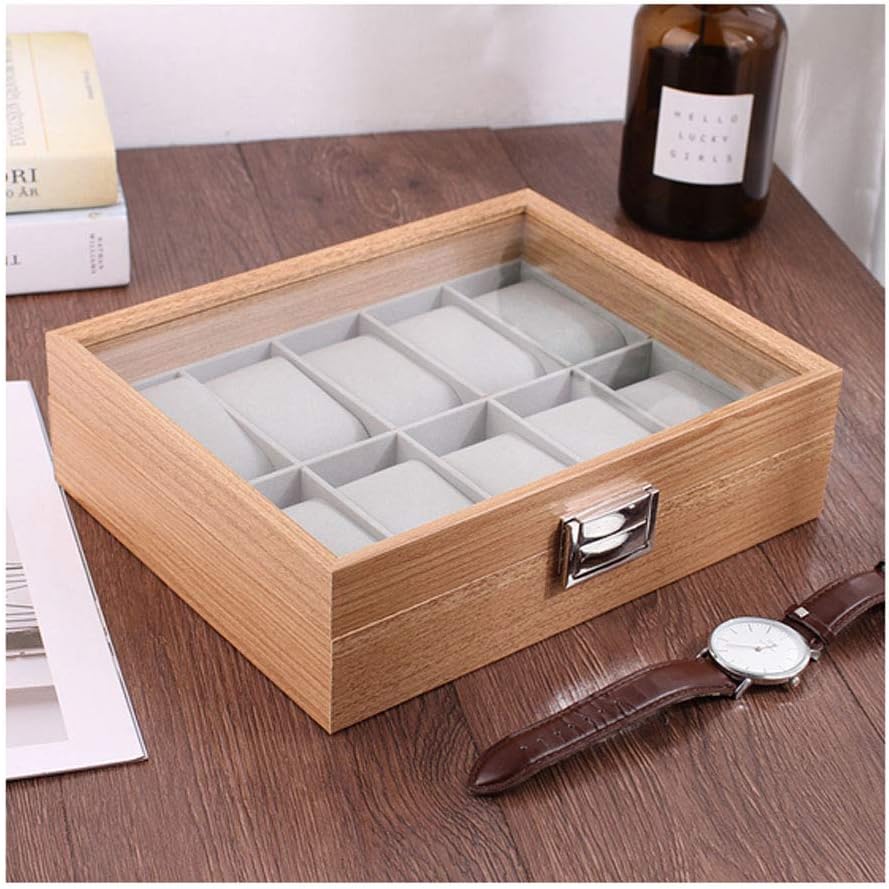 木製 腕時計収納 ボックス 10本用 コレクション ケース ディスプレイ ピアノラッカー