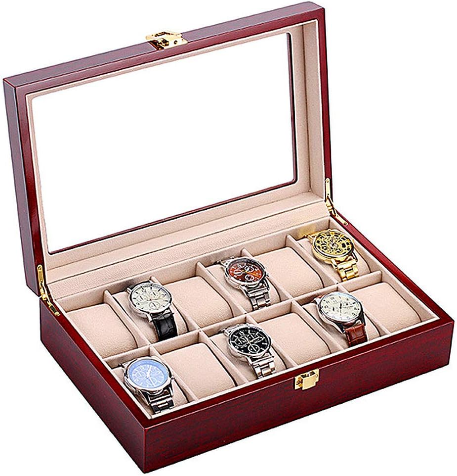 豪華 高級 木製 腕時計 収納 ボックス 12本用 コレクション ケース ディスプレイ