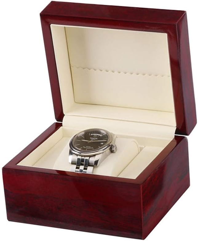 腕時計収納ケース 腕時計ケース1本 木製腕時計ケースボックス収納ケース 取り外し可能な時計枕 PUレザ..