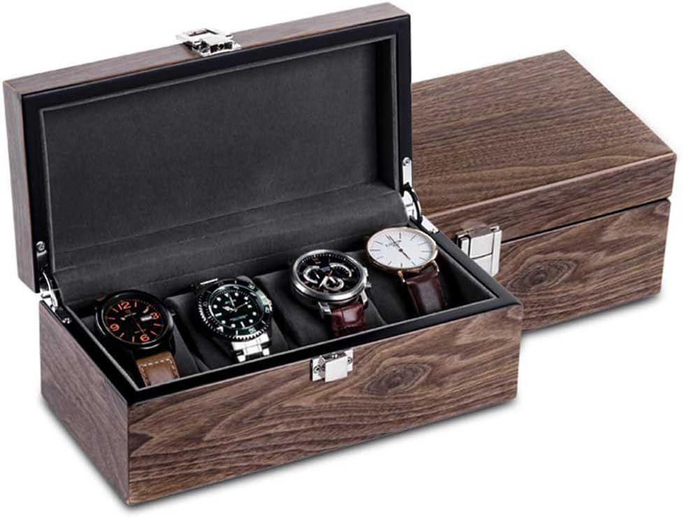 ノーブランド品 Es'prima エスプリマ 高級木製時計4本収納ケース 4連 腕時計保存箱 収納 ES5304WD 腕時..