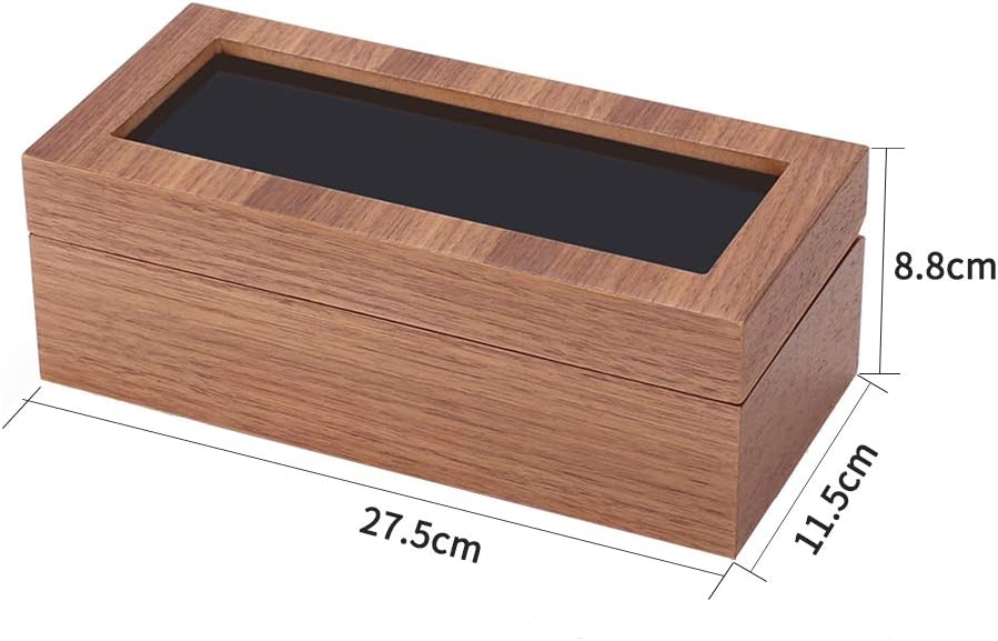 腕時計ケース 腕時計収納 木製ケース 展示透明窓ケース 高級ウォッチボックス コレクション ウォッチ 収納 (4本収納)