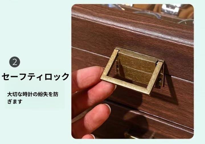 腕時計収納 2層腕時計収納ボックス 木製腕時計収納ケース時計ケース ウォッチケース 腕時計収納ボックス ウォッチ コレクションケース コレクションケース 透明窓付き時計を磨耗から守ります 男女兼用 コ