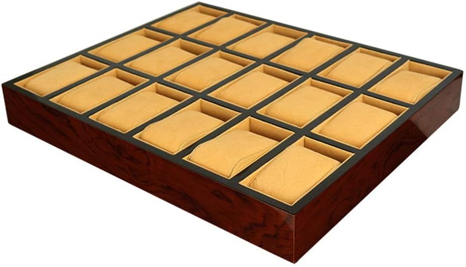 腕時計収納ケース 腕時計収納ボックス 18グリッドウォッチ木製トレイ塗装木製の表示ストレージトレイジ..