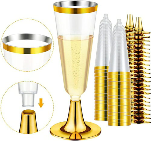 素材のドリンクカップ 透明 150ml 使い捨て 硬質プラスチック シャンパングラス 50個入り 赤ワイングラ..