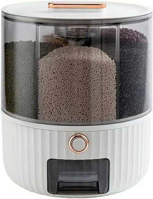 米びつ 米櫃 米貯蔵容器 仕切り付き 仕切板 回転可能 多機能 雑穀 雑穀貯蔵バケツ 雑穀貯蔵 8kg 米入れ 密閉 防虫 防湿 キッチン収納 ..