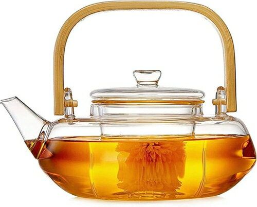 ティーポット 急須 ティーポットティーポットガラスティーポット家庭の高温抵抗力があるフィルター茶入り耐熱性 (Size : 800ml)