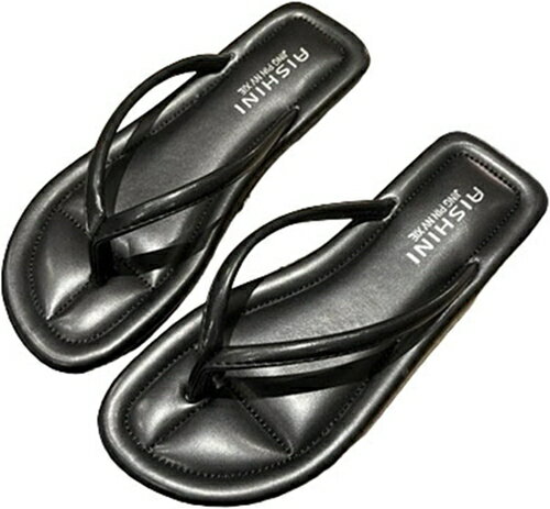 トングサンダル レディース PU革 夏 サンダル 純色 滑らない 軽量 疲れない 柔らかい カジュアル おし..