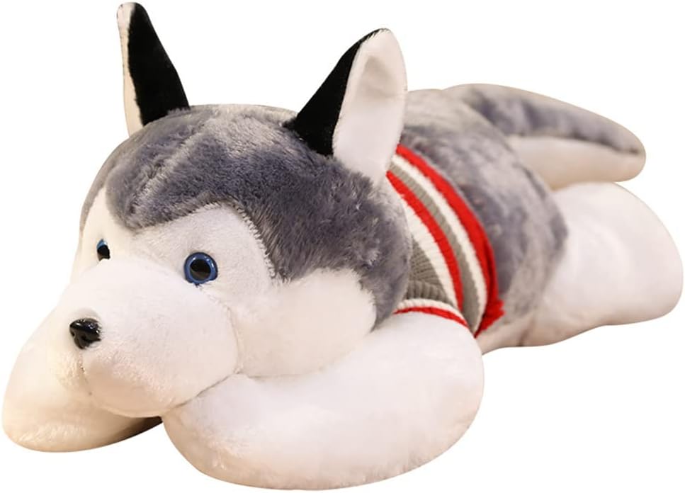 ぬいぐるみ ハスキー イヌ 動物 抱き枕 大きい ベッドルーム装飾 やわらかい クリスマス 低反発 寝かしつけ もこもこ ハロウィン 誕生日 50cm プレゼント 可愛い 添い寝 縫い包み 子供の日