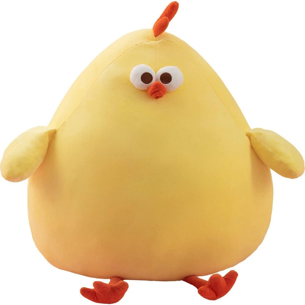 Chicken - ぬいぐるみ チキン 鶏 動物 抱き枕 リアル ベッドルーム装飾 やわらかい クリスマス 低反発 寝かしつけ もこもこ ハロウィン 大きい イエロー 誕生日 プレゼント 可愛い 55cm 添い寝 縫い包