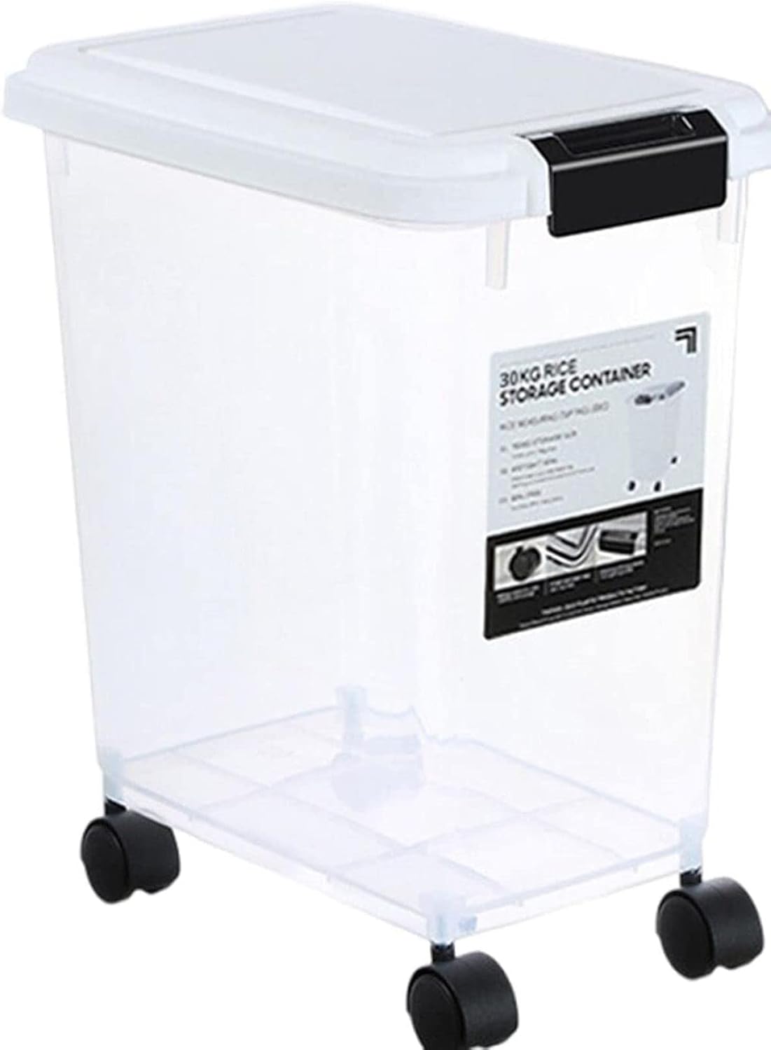 米びつ おしゃれ こめびつ 透明 大容量 お米ケース 保存容器 キャスター付き 移動簡単 米入れ 米櫃 虫除け 密閉 無洗米 防湿 車輪がある ライスボックス キッチン収納 小麦粉 米の粉 清潔便利